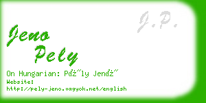 jeno pely business card